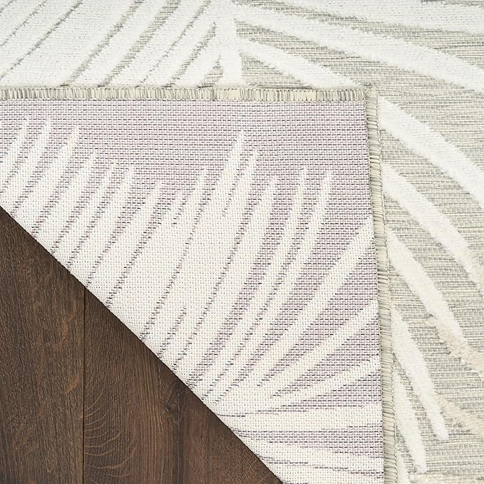 Nourison Home Suncoast Grey 5'3" x 7'3" Area Rug - Easy Clean, Non Shedding, Bed Room, Living Room, Dining Room, Kitchen (5' x 7')