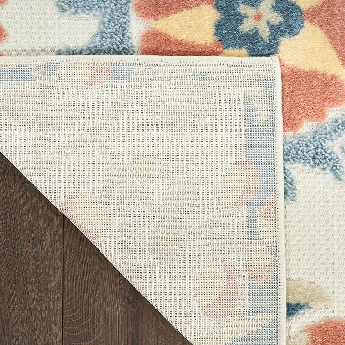 Nourison Home Aloha Grey Multicolor 3'6" x 5'6" Area Rug - Easy Clean, Non Shedding, Bed Room, Living Room, Dining Room, Kitchen (4' x 6')