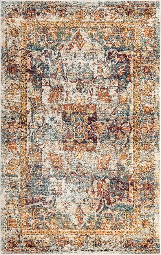 Unique Loom Isabella Collection Area Rug - Adjani (5' 1" x 8' Rectangle, Ivory/ Beige)