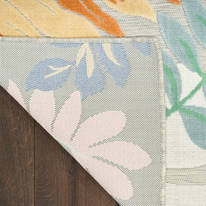 Nourison Home Suncoast Multicolor 9' x 12' Area Rug - Easy Clean, Non Shedding, Bed Room, Living Room, Dining Room, Kitchen (9' x 12')