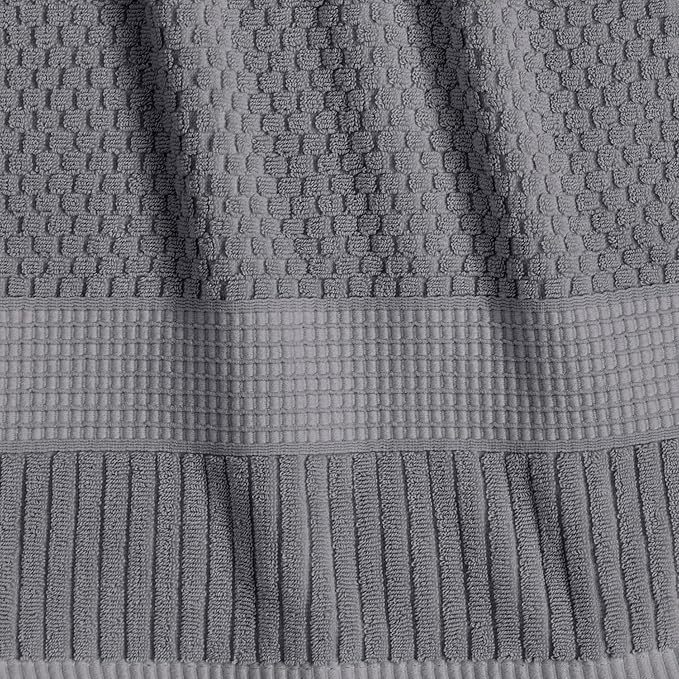 NY Loft 100% Cotton 2 Pack Bath Sheet Towel Set | Extra Large Oversize Bath Towels | Absorbent & Quick-Dry | Textured and Durable Cotton | Charcoal