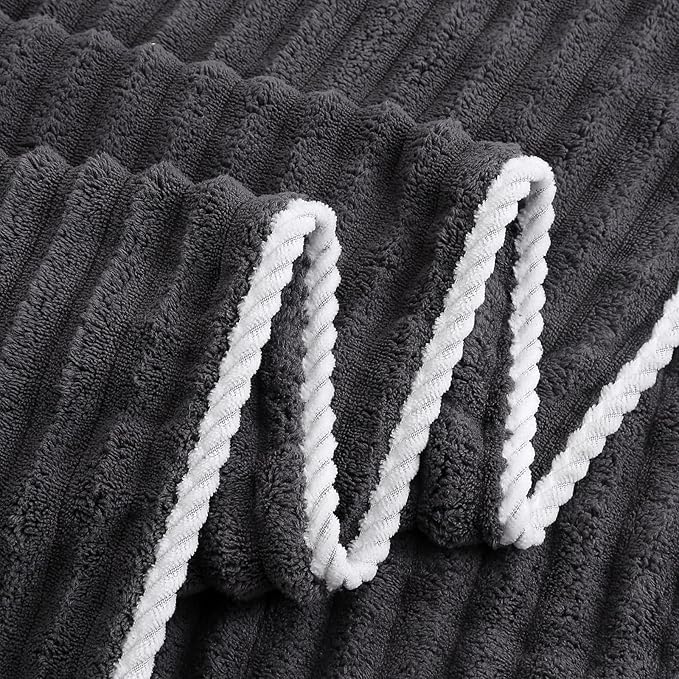 40x80 Inches Bath Sheets Towels for Adults Luxury Microfiber Extra Large Bath Towels for Bathroom Super Soft Absorbent Quick Dry with Hanging Loop (Charcoal Grey,6PCS)