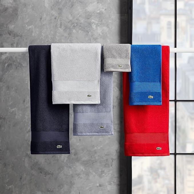 Lacoste Heritage 100% Supima Cotton Tub Mat, Navy, 21" x 31" – Highly Absorbent & Quick Drying, Premium Super Soft Bath Towel, Bathroom Essential, Gift for All Occasions, Machine Washable