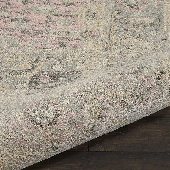 Nourison Home Tranquil Ivory Pink 8'10" x 11'10" Area Rug - Easy Clean, Non Shedding, Bed Room, Living Room, Dining Room, Kitchen (9' x 12')