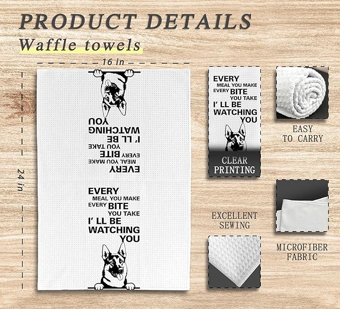 Every Meal You Make Every Bite You Take Dish Towels, Funny Hand Towels, Decorative Kitchen Towels, German Shepherd Decor, Dog Lover Gifts, German Shepherd Dog Hand Towels for Bathroom