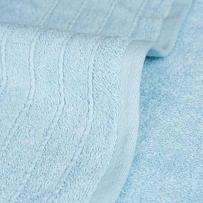 Tens Towels Pack of 4 Extra Large Bath Towels 30 x 60 Inches, 100% Cotton, Larger & Lighter Weight, Quicker to Dry, Super Soft and Absorbent, Perfect for Bathroom, Sky Blue