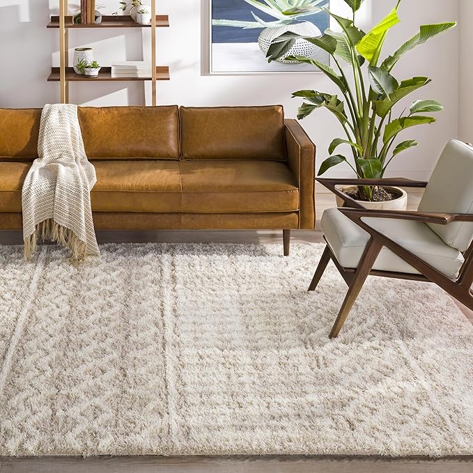 Livabliss Hapsburg Moroccan Shag Area Rug, 7'10" x 10'2, Beige