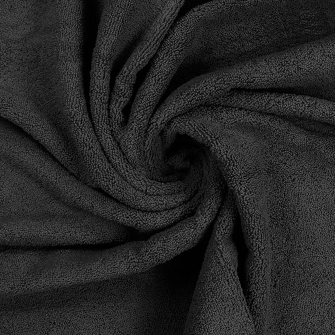 Utopia Towels 8 Piece Luxury Towel Set – Majestic Plush, Super Absorbent & Quicker-to-Dry, Thick 100% Ring Spun Cotton Towels for Bathroom, Spa & Hotel – 2 Bath, 2 Hand, 4 Washcloths, Black
