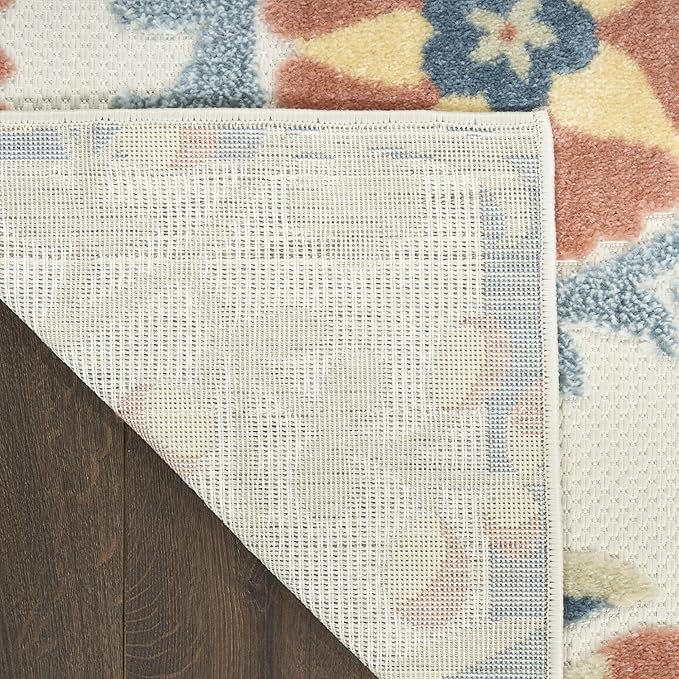 Nourison Home Aloha Grey Multicolor 7'10" x 10'6" Area Rug - Easy Clean, Non Shedding, Bed Room, Living Room, Dining Room, Kitchen (8' x 11')