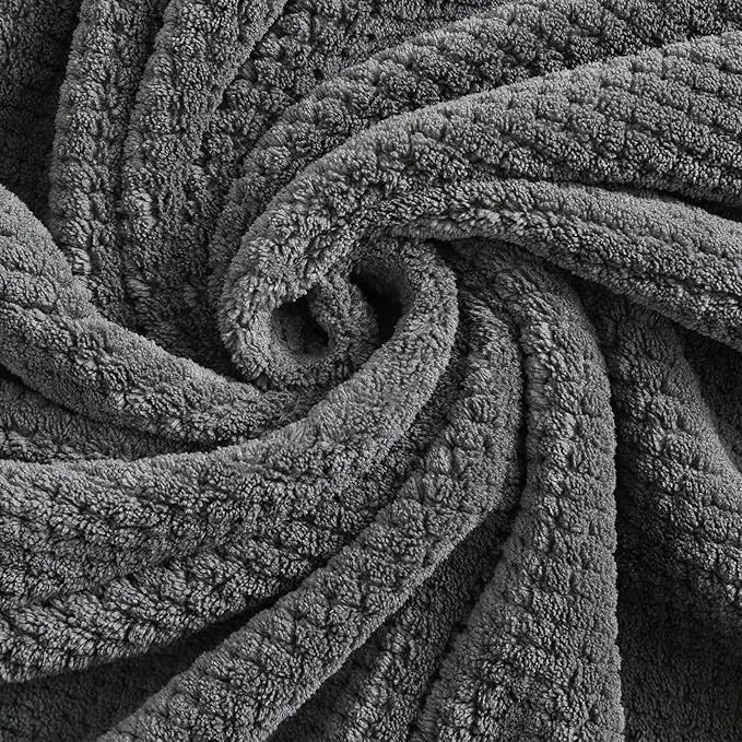 YTYC Towels,29x59 Inches Extra Large Bath Towels for Bathroom Super Soft Quick Dry Light Weight Waffle Microfiber Shower Towels 80% Polyester 20% Nylon (Charcoal,4 Piece)