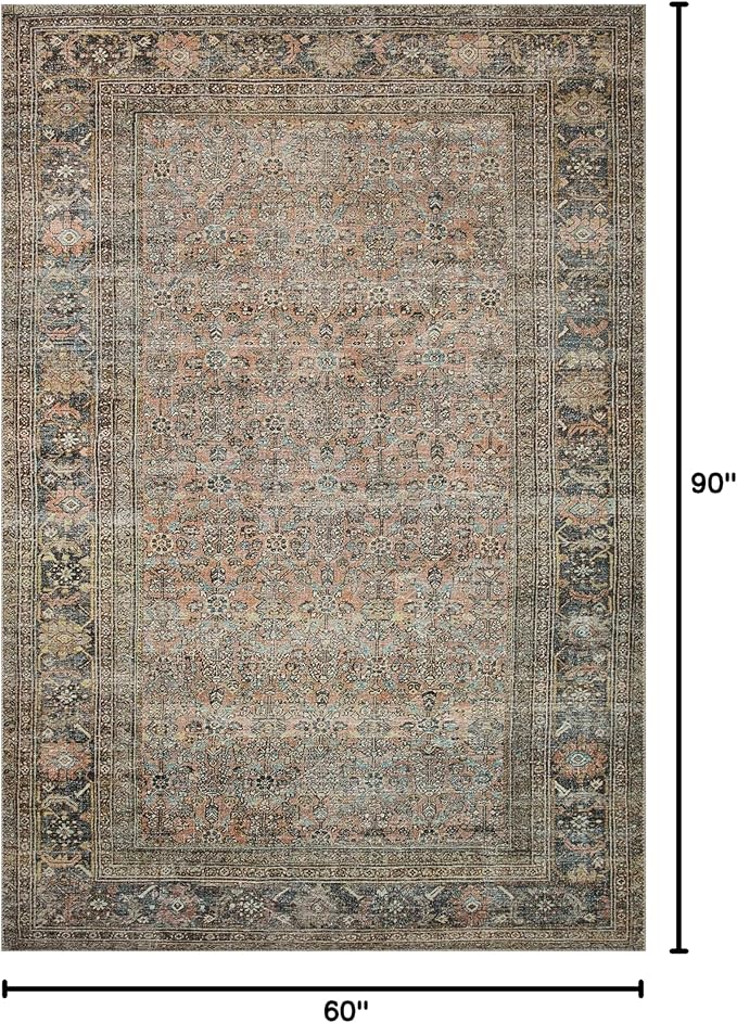 Loloi Adrian Collection ADR-03 Terracotta/Multi 5'-0" x 7'-6", .19" Thick Area Rug