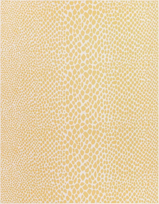 Unique Loom Jill Zarin Outdoor Collection Area Rug - Cape Town (7' 10" x 10' Rectangle, Yellow Ivory/ Ivory)