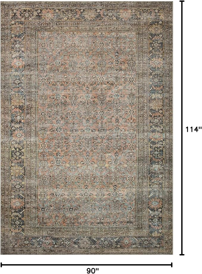 Loloi Adrian Collection ADR-03 Terracotta/Multi 7'-6" x 9'-6", .19" Thick Area Rug