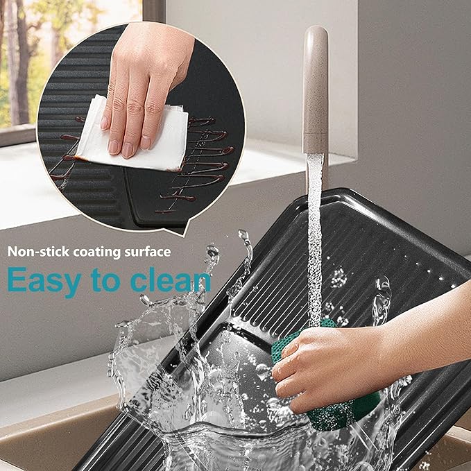 TAMARIT Raclette Cheese Table Grill Portable Electric Indoor Korean BBQ Griddle 1400 W Raclette Party Grill with Iron Nonstick Extra Large Cooking Plate for Home Party, Stainless Steel