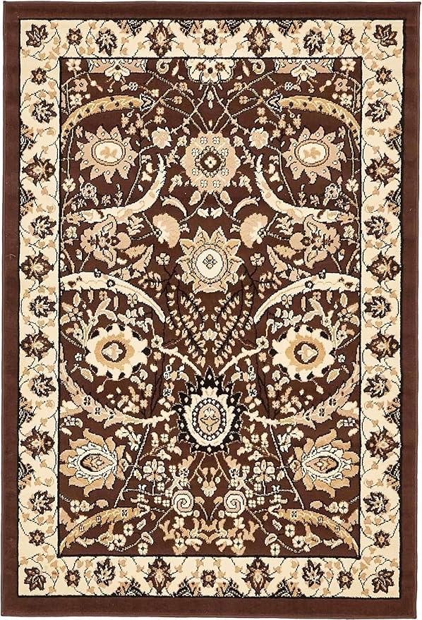 Unique Loom Espahan Collection Area Rug - Cape Cod (4' 1" x 6' 1" Rectangle, Brown/ Beige)