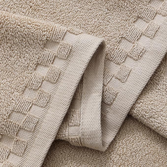 XIQ Bath Sheets 600GSM Combed Cotton Super Soft Luxury Bath Towels Extra Large Shower Towels for Bathroom (Beige,2PCS)