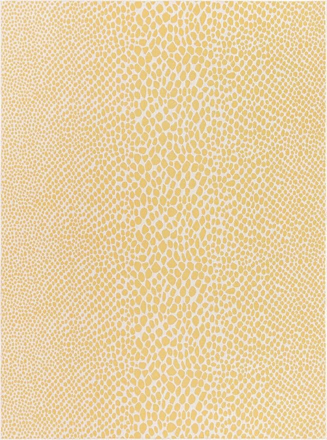 Unique Loom Jill Zarin Outdoor Collection Area Rug - Cape Town (9' x 12' Rectangle, Yellow Ivory/ Ivory)