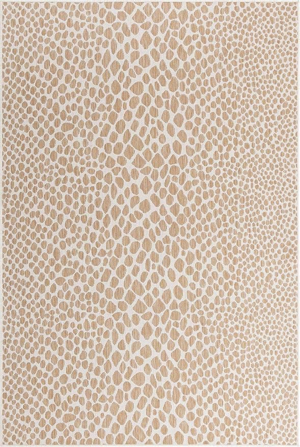 Unique Loom Outdoor Collection Area Rug - Cape Town (6' 1' x 9' Rectangle, Dark Beige/ Ivory)