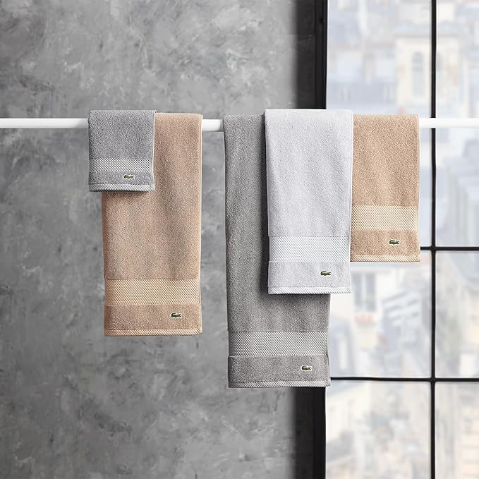 Lacoste Heritage 100% Supima Cotton Tub Mat, Meteorite, 21" x 31" – Highly Absorbent & Quick Drying, Premium Super Soft Bath Towel, Bathroom Essential, Gift for All Occasions, Machine Washable