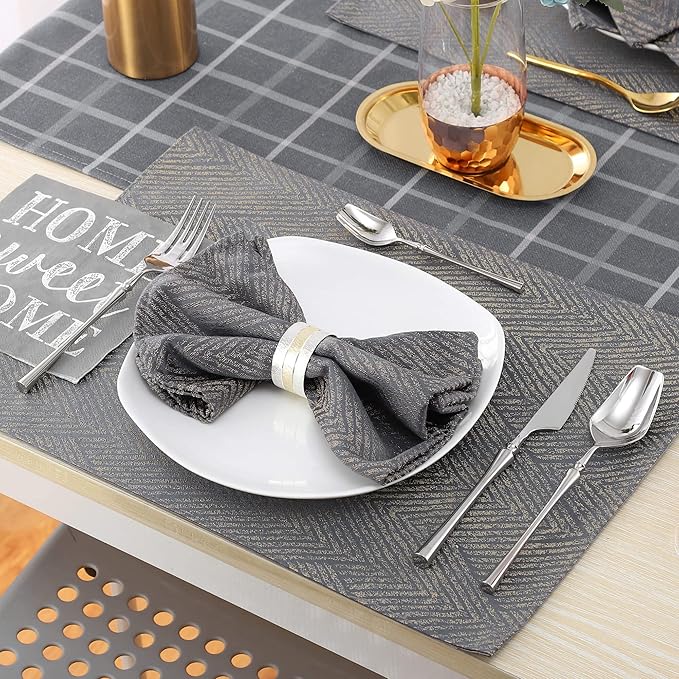 Lemeya 24-Piece Silverware Set for 6,Modern 18/10 Stainless Steel Flatware Set,Unique Rustic Cutlery Utensils Set,Spoon and Fork Set for Home, Restaurant,Wedding,Mirror Polished,Dishwasher Safe