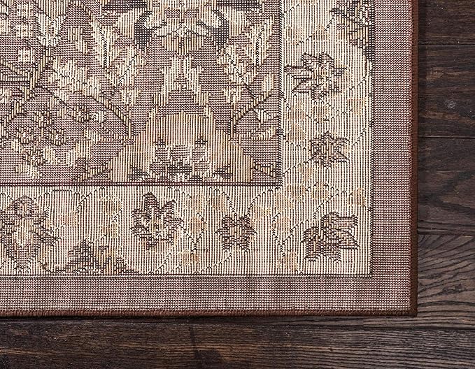 Unique Loom Espahan Collection Area Rug - Cape Cod (7' 1" x 10' Rectangle, Brown/ Beige)