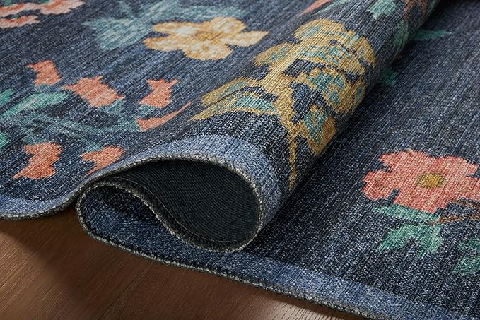 Loloi Rifle Paper Co. Rosa Collection RSA-03 Navy 2'-6" x 9'-6" Runner Rug