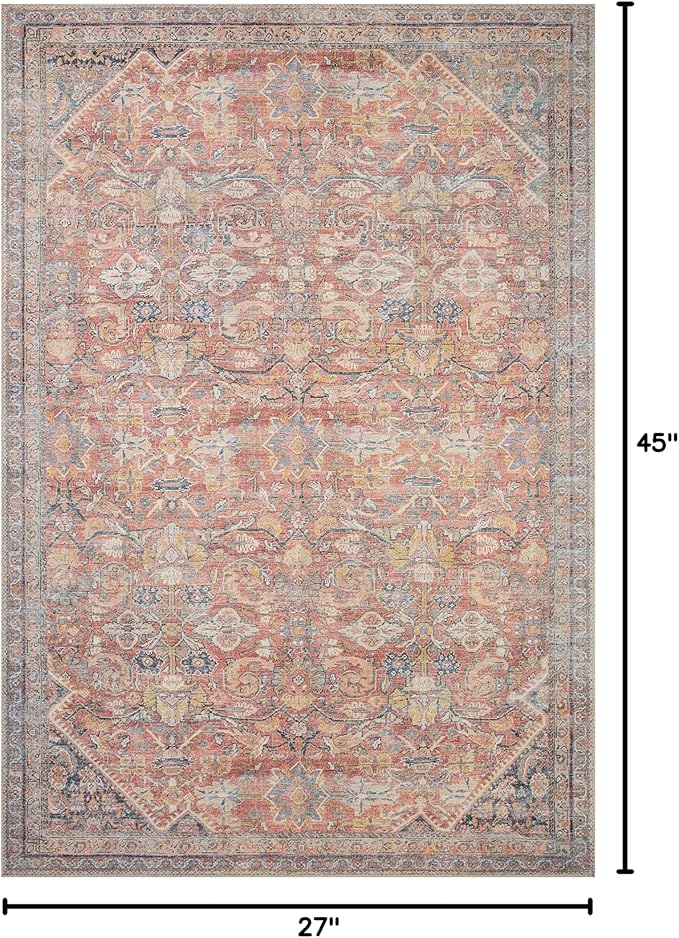 Loloi Adrian Collection ADR-02 Rust/Denim 2'-3" x 3'-9", .19" Thick Accent Rug