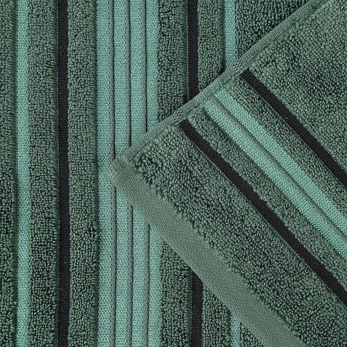 Superior Cotton Hand Towel Set, Small Towels, Plush Soft Absorbent Bathroom Basics, Home Essentials, Spa, Salon, Hotel, Kitchen, Luxury Quick Drying, Zero-Twist, Solid, Sadie Collection, Forest Green