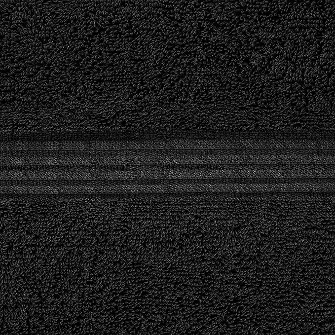 American Veteran Towel, 100% Cotton Turkish Washcloths for Bathroom Essentials 4 Pack, Soft Absorbent Wash Cloths Quick Drying Small Towels Washrags, Black