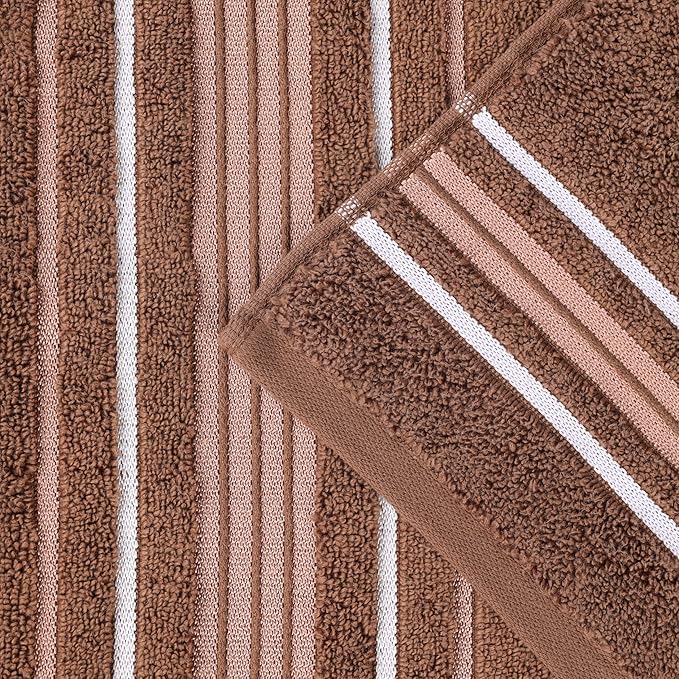 Superior Cotton Hand Towel Set, Small Towels, Plush Soft Absorbent Bathroom Basics, Home Essentials, Spa, Salon, Hotel, Kitchen, Luxury Quick Drying, Zero-Twist, Solid, Sadie Collection, Chocolate