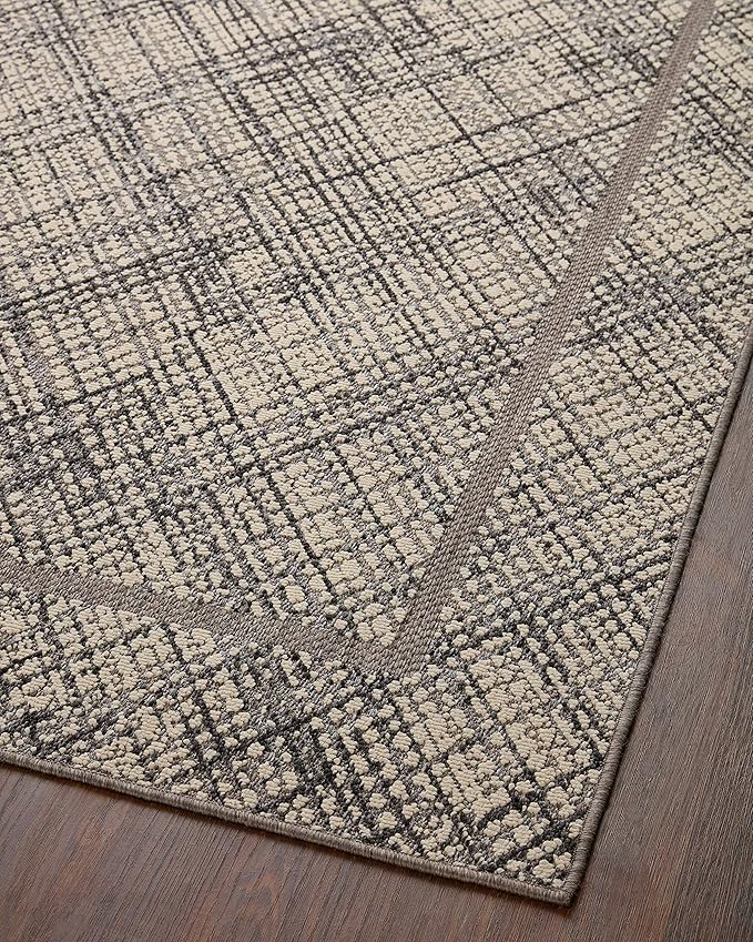 Loloi Rainier Collection RAI-10 Ivory/Charcoal 7'-10" x 10'-10" Area Rug