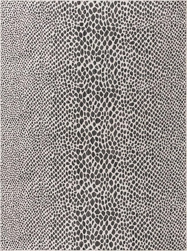 Unique Loom Outdoor Collection Area Rug - Cape Town (9' x 12' Rectangle, Black/ Ivory)