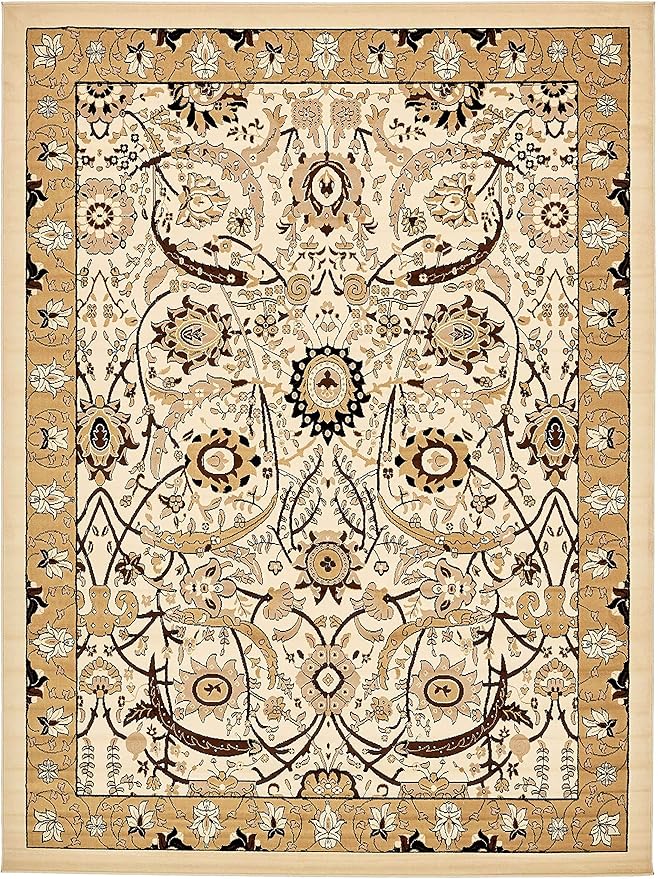 Unique Loom Espahan Collection Area Rug - Cape Cod (9'x 12' Rectangle, Ivory/ Beige)