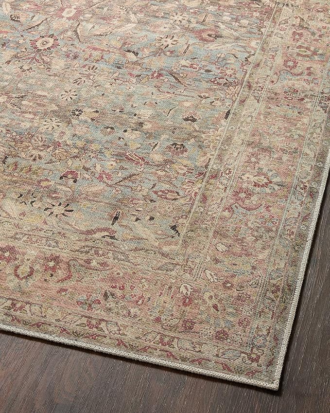 Loloi Adrian Collection ADR-06 Ocean/Clay 7'-6" x 9'-6", .19" Thick Area Rug