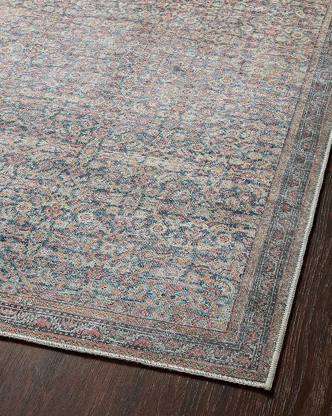 Loloi Adrian Collection ADR-04 Denim/Multi 2'-6" x 9'-6", .19" Thick Runner Rug