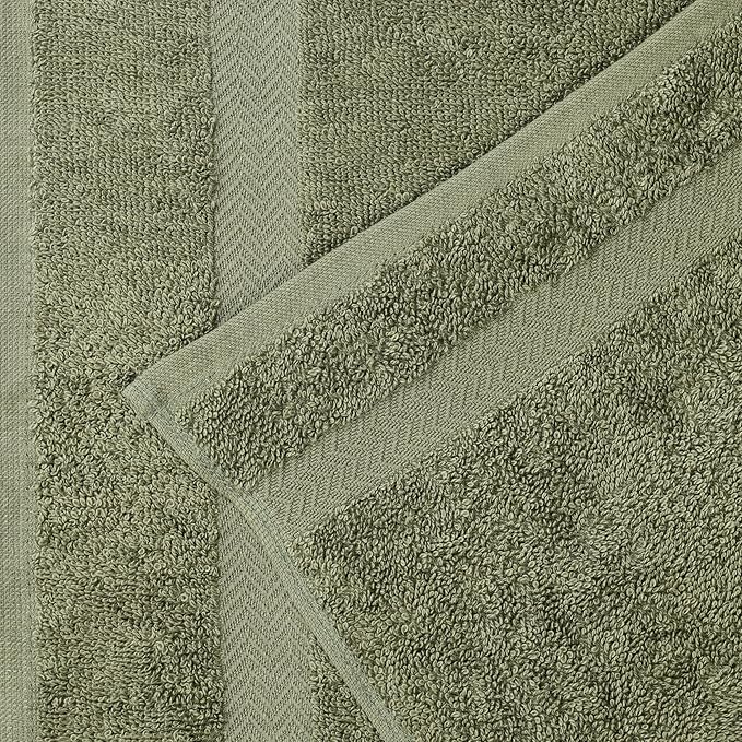 Superior 2-Piece Cotton Bath Sheet Set, Large Towels for Body, Quick Dry, Bathroom Essentials, Guest/Master Bath, Shower, Home Accessories, Apartment, Airbnb, Franklin Collection, Green