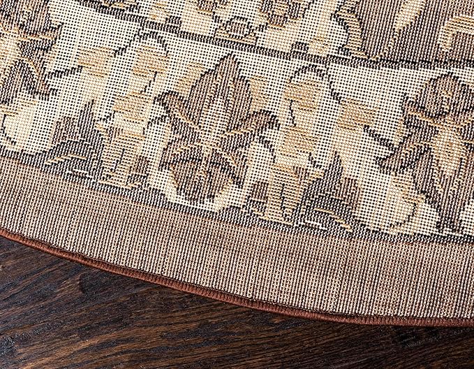 Unique Loom Espahan Collection Area Rug - Cape Cod (7' 10" Round, Brown/ Beige)