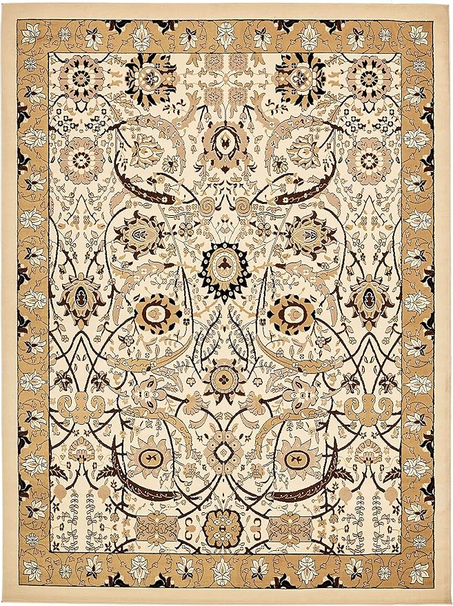 Unique Loom Espahan Collection Area Rug - Cape Cod (9' 10" x 13' 1" Rectangle, Ivory/ Beige)