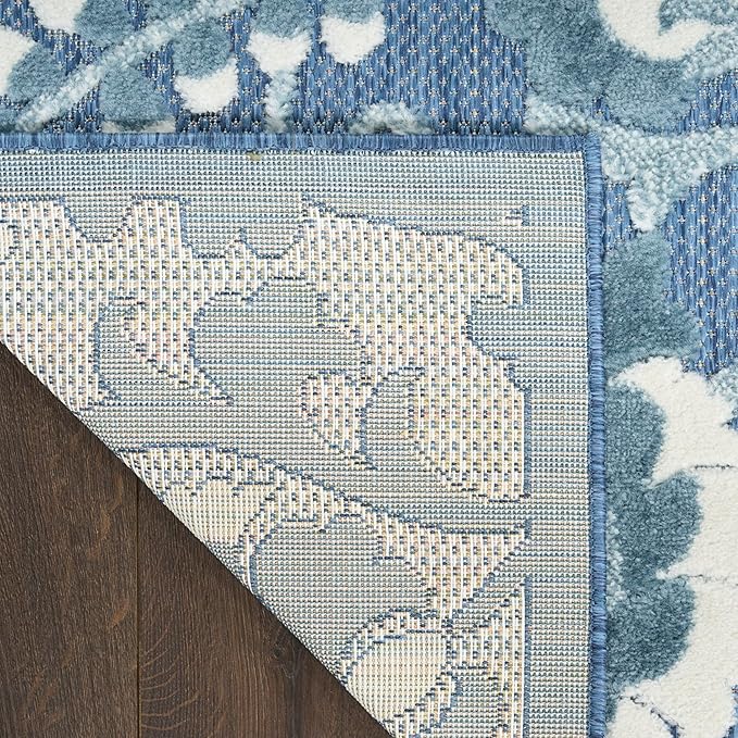 Nourison Home Aloha Blue 5'3" x 7'5" Area Rug - Easy Clean, Non Shedding, Bed Room, Living Room, Dining Room, Kitchen (5' x 8')