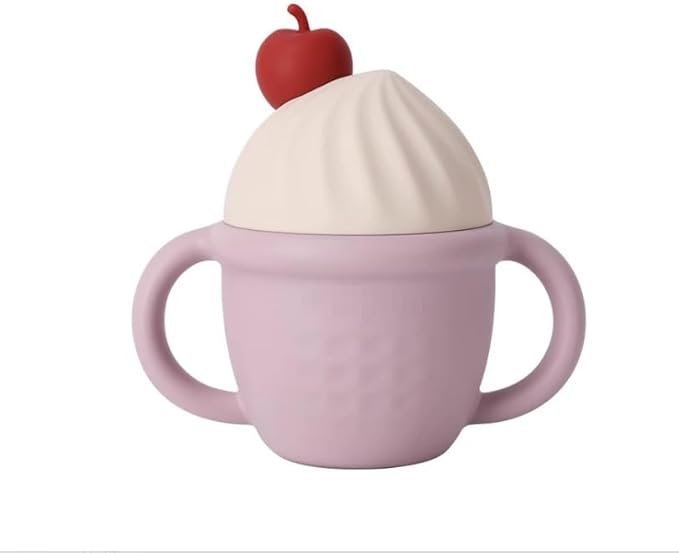 Silicone Baby Feeding Cup, Spill-Proof Toddler Training Cup, Soft BPA-Free Silicone, Baby Straw Cup with Straw Stopper, Dishwasher & Microwave Safe