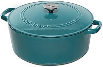 Cuisinart Chef's Classic Enameled Cast Iron Round Covered Casserole (Teal, 7- Quart)