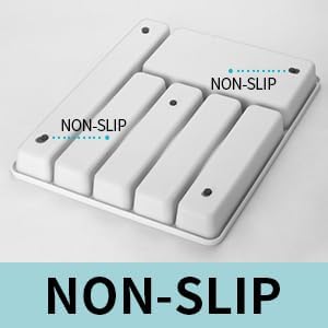 65PCS Silverware Set for 8 with Flatware Drawer Organizer, Stainless Steel Cutlery Set with Steak Knives, Include Spoons and Forks Set & Serving Utensils, Mirror Polished, Black