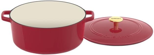 Cuisinart Chef's Classic Enameled Cast Iron Round Covered Casserole (Red, 7- Quart)