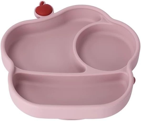 Silicone Baby Plate with Suction,100% Platinum Silicone Divided Toddler Plate, Baby Suction Plate, BPA-Free, Easy to Clean, Encourages Self-Feeding for 6–36 Months