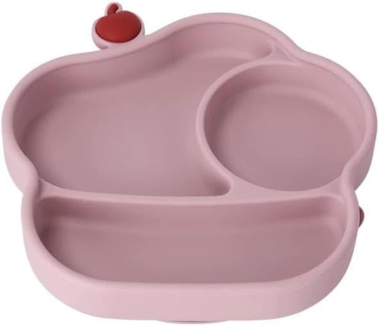 Silicone Baby Plate with Suction,100% Platinum Silicone Divided Toddler Plate, Baby Suction Plate, BPA-Free, Easy to Clean, Encourages Self-Feeding for 6–36 Months