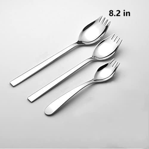 4-pack Stainless Steel Sporks for Everyday Use,Camping Hiking Heavy Duty Flatware set,8.2-inch,7.6-inch,5.9-inch (8.2 inch)