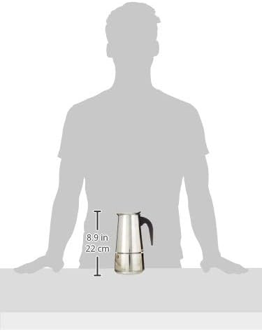 Mixpresso 9 Cup Greca Stovetop Espresso Pot 450ml/15oz, Moka Pot with Coffee Percolator Design, Stainless Steel Stove Top Coffee Maker for Camping or Home Use,Italian Stovetop Espresso Maker