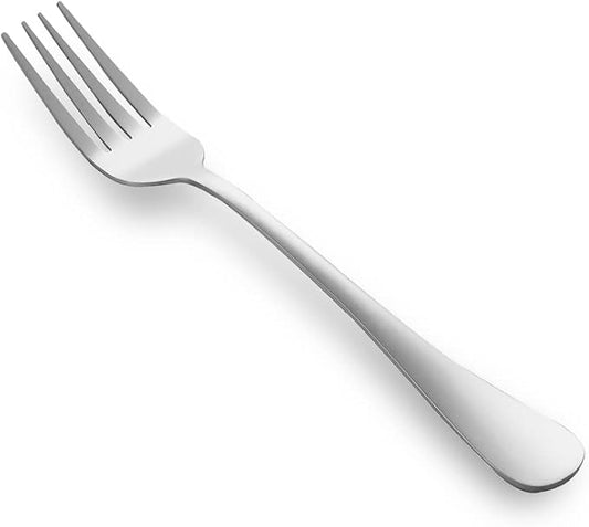 12Pcs Bright Silver Stainless Steel Dinner Forks Set, Dishwasher Safe