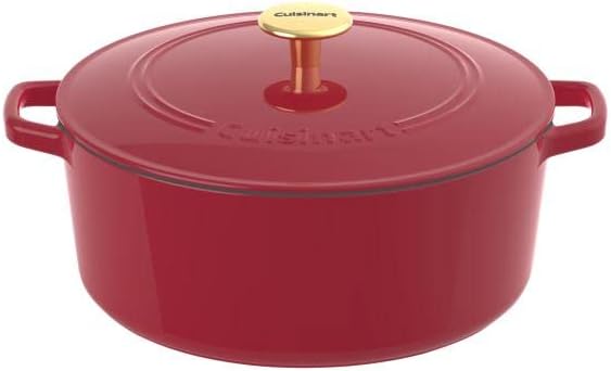 Cuisinart Chef's Classic Enameled Cast Iron Round Covered Casserole (Red, 7- Quart)