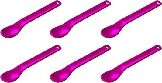TalkTools Smooth Magenta Spoons | Silicone Self-Feeding Utensils Set for Kid and Toddler | Encourages Lip Closure | Oral Awareness | Normalize Food Texture Acceptance (Smooth, 6 Pack)